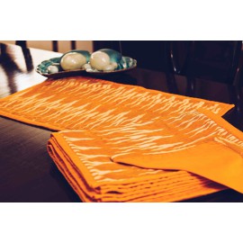 Orange ikat table mats - set of eight