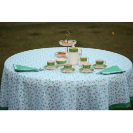 Green Round table Cloth for six