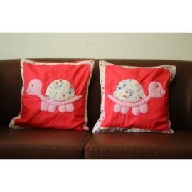 Pink tortoise cushion covers