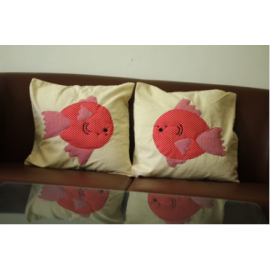 Yellow and Red fish cushion covers