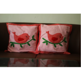 Pink and Red bird cushion covers