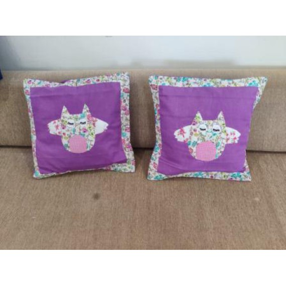 Purple owl cushion covers