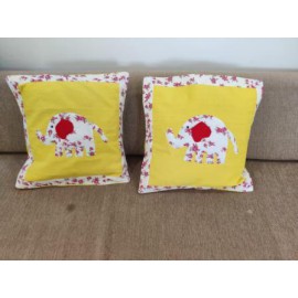 Yellow elephant cushion covers