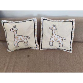 White giraffe cushion covers