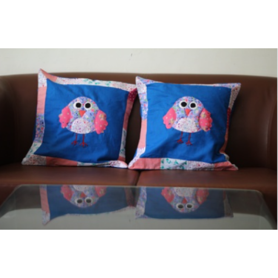 Blue bird cushion covers