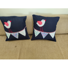 Blue bird cushion cover