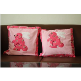 Pink bunny cushion covers