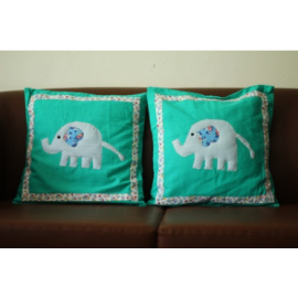 Blue elephant cushion covers