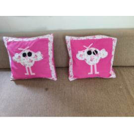 Pink doll cushion covers