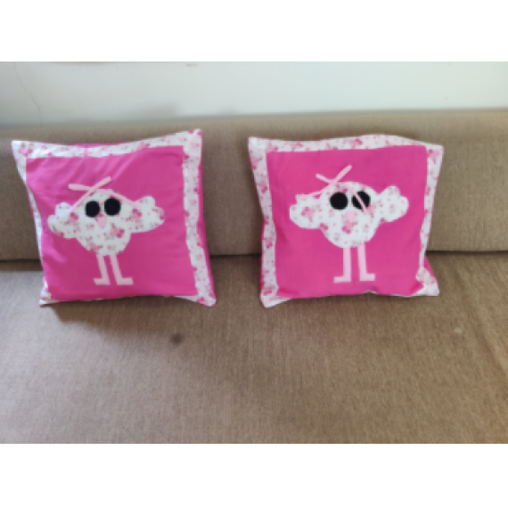 Pink doll cushion covers