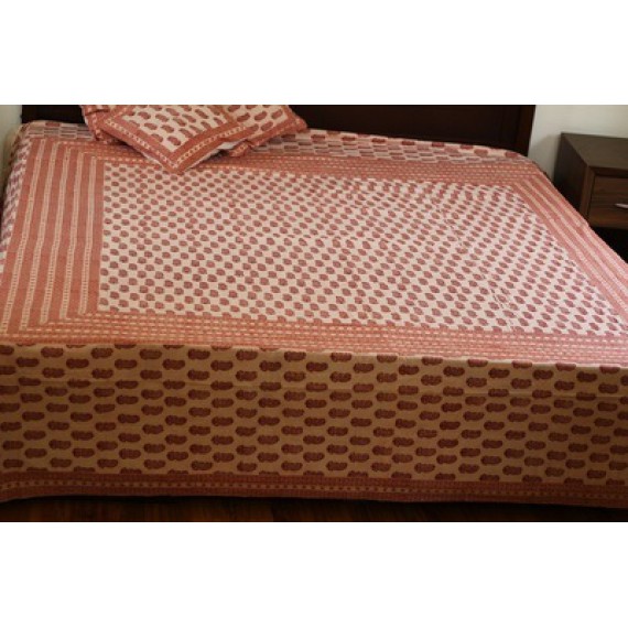 Red paisley double bed cover