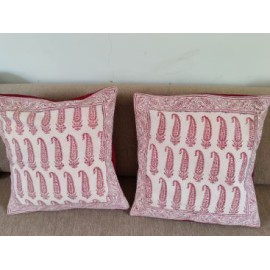 Maroon paisley bagh cushion covers