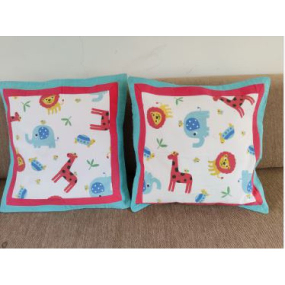 Blue animal printed cushion covers