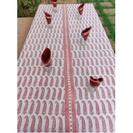 Maroon bagh six seater rectangular table cloth