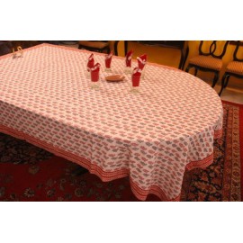 Champa bagh block printed table cloth for six