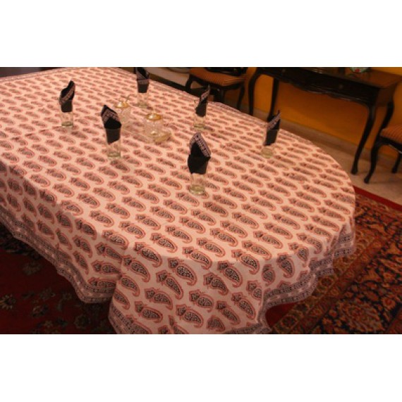 Paisley rectangular bagh table cloth for six