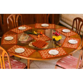 Orange table mat set of 8 with matching napkins