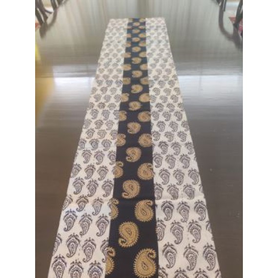 Black and cream table runner