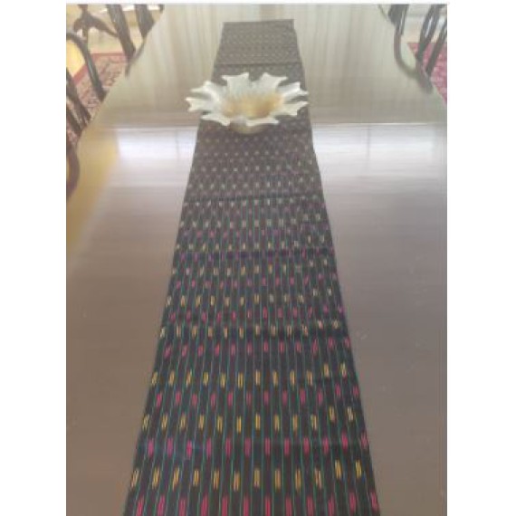 Black ikat table runner