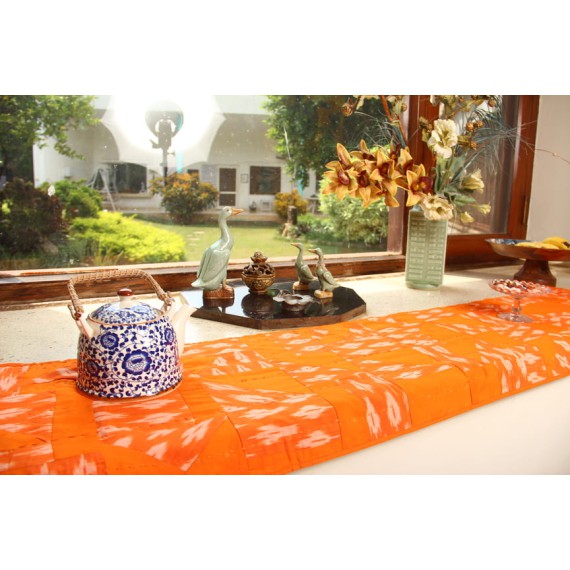 Orange Ikat Table Runner